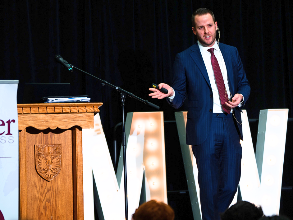 A McMaster World Congress speaker giving their presentation